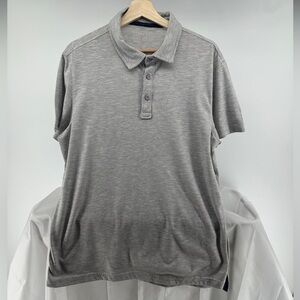 Jachs gray cotton linen blend polo
